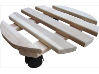 Podložka pod kvetináč s kolieskami hladká okrúhla priemer 30 cm tmavohnedá