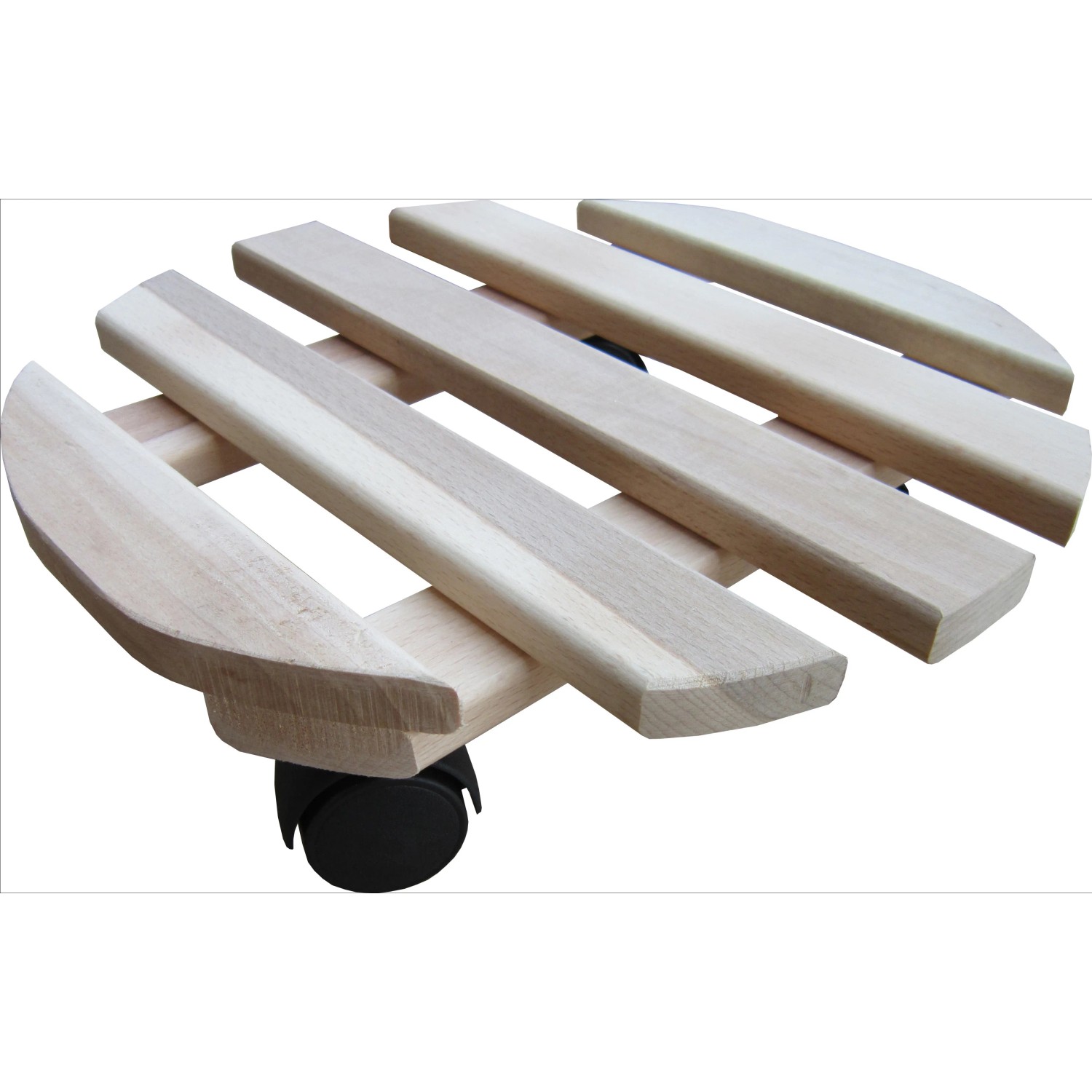 E-shop Podložka pod kvetináč s kolieskami hladká okrúhla priemer 30 cm tmavohnedá