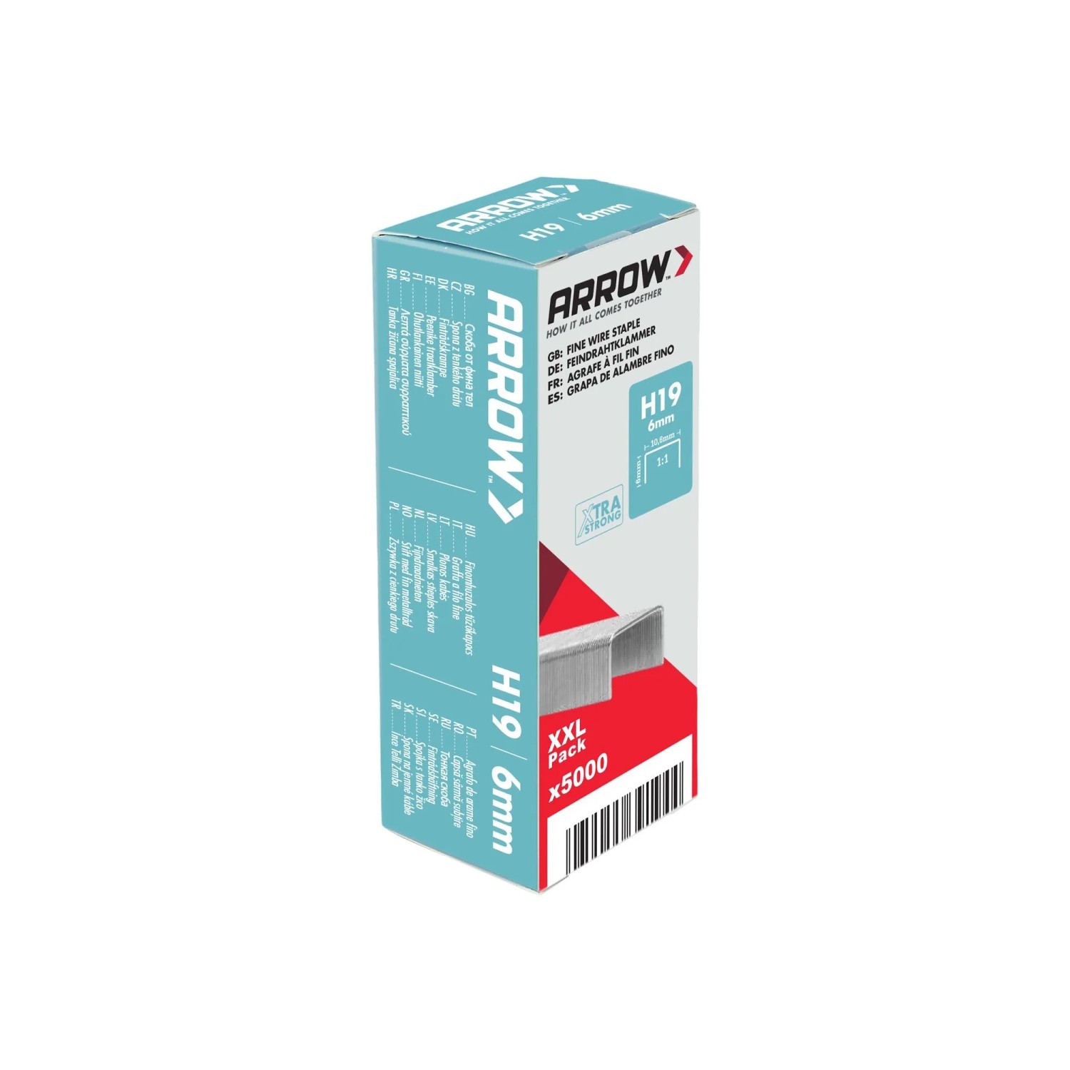 E-shop Arrow Drôtené sponky do sponkovačky H19, dĺžka 6 mm, 5000 ks