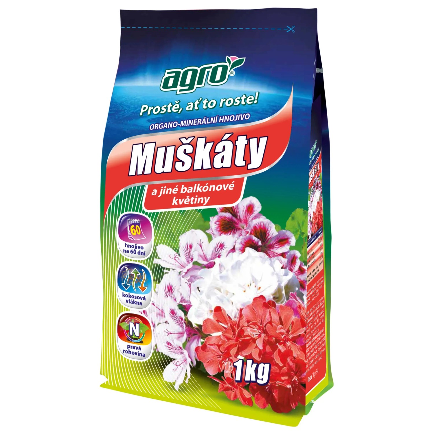 E-shop AGRO Organo-minerálne hnojivo pre muškáty 1 kg