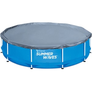 Kryt bazéna Summer Waves pre rámový bazén 3,66 m, sivý. Chráni pred lístím a nečistotami.