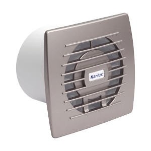 Sivý ventilátor Kanlux na montáž na stenu.