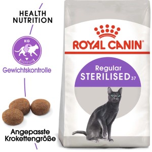 Royal Canin Sterilised krmivo pre kastrované mačky, 2kg balenie pre kontrolu hmotnosti.