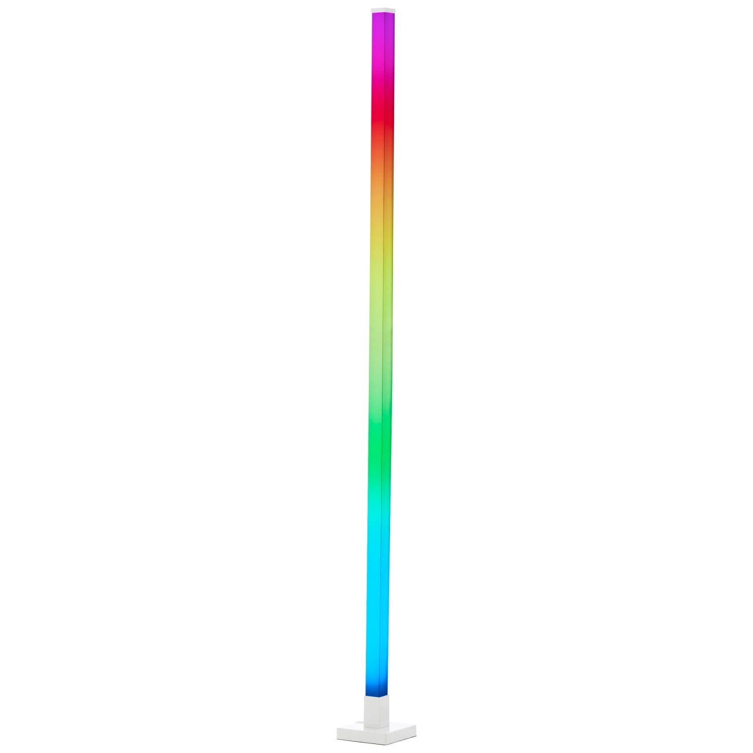 E-shop Brilliant LED stojacia lampa Neele biela 6,5W, 125 lm, RGB, 150 x 12,5 x 12,5 cm