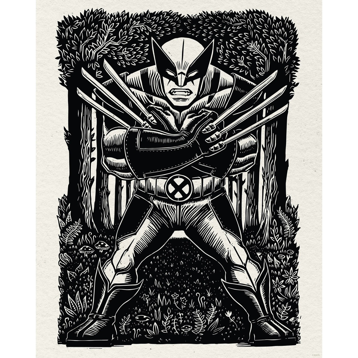 E-shop Komár Plagát Marvel Wolverine Lino-Cut 40 x 50 cm