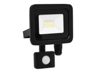 Ecolite LED reflek. Star s PIR senz., 10W, 800lm, 5000K, čierny, 10,5x6,5x14,5cm