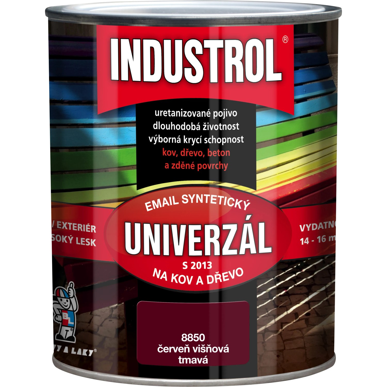 E-shop INDUSTROL Email na kov a drevo S2013 UNIVERZÁL 8850 červeň višňová tmavá 750 ml