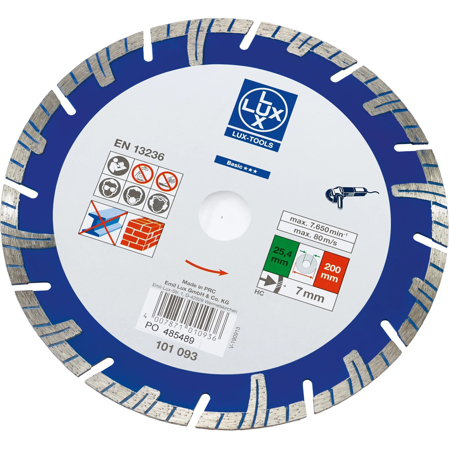 E-shop LUX-TOOLS Diamantový rezný kotúč Classic na kameň segmentovaný priemer 200 mm