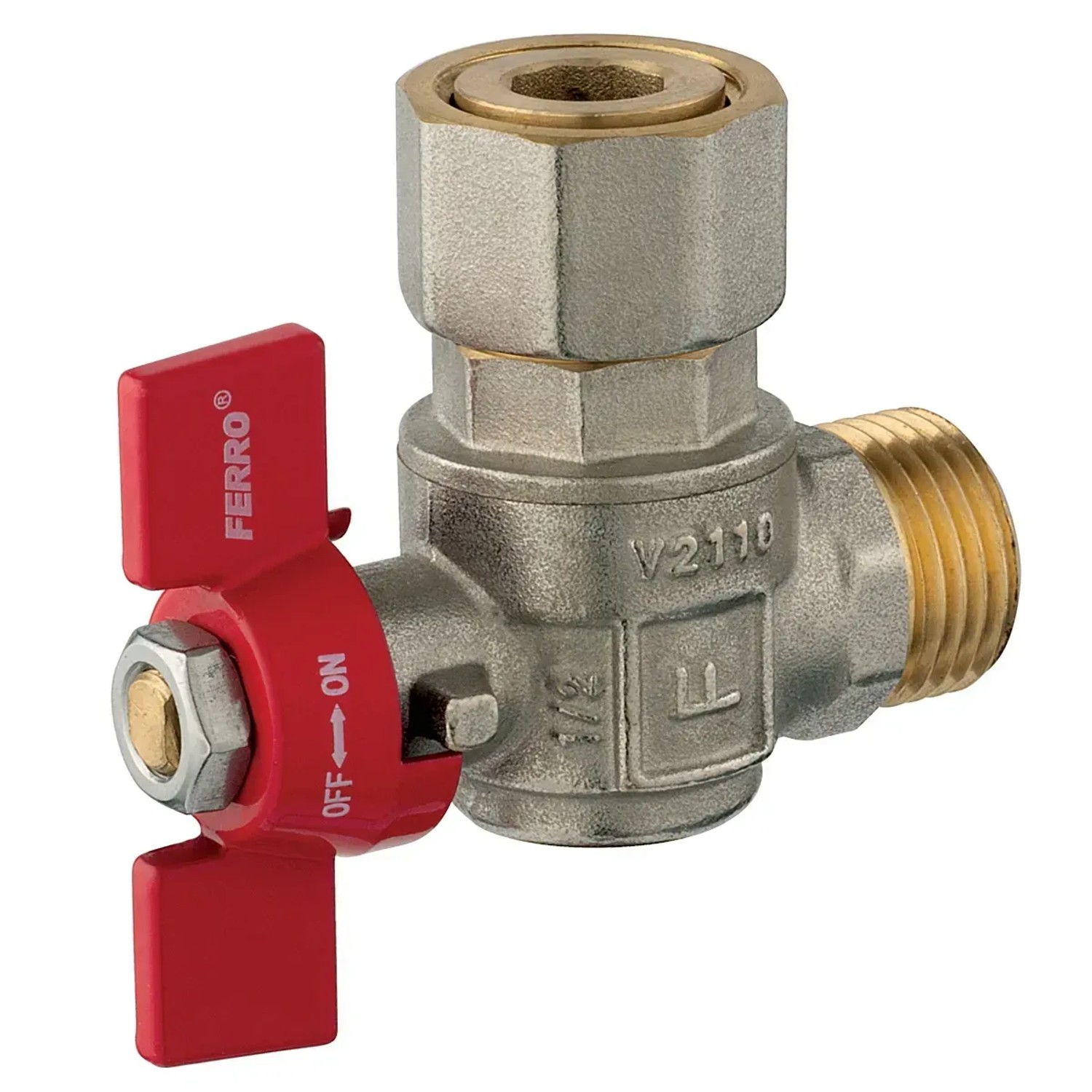 E-shop Ferro Rohový guľový kohút KFM1SGK, ku kotlom 1/2"