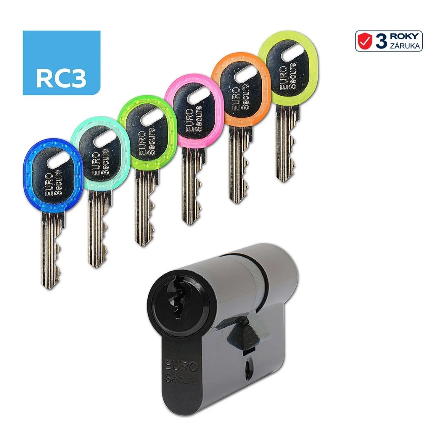 E-shop Richter Czech EURO Secure Bezpečnostná vložka 30/35, 6 kľúčov, čierna