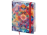 Helma 365 Diár týždenný B6 Vario 2026, Kaleidoscope s gumičkou