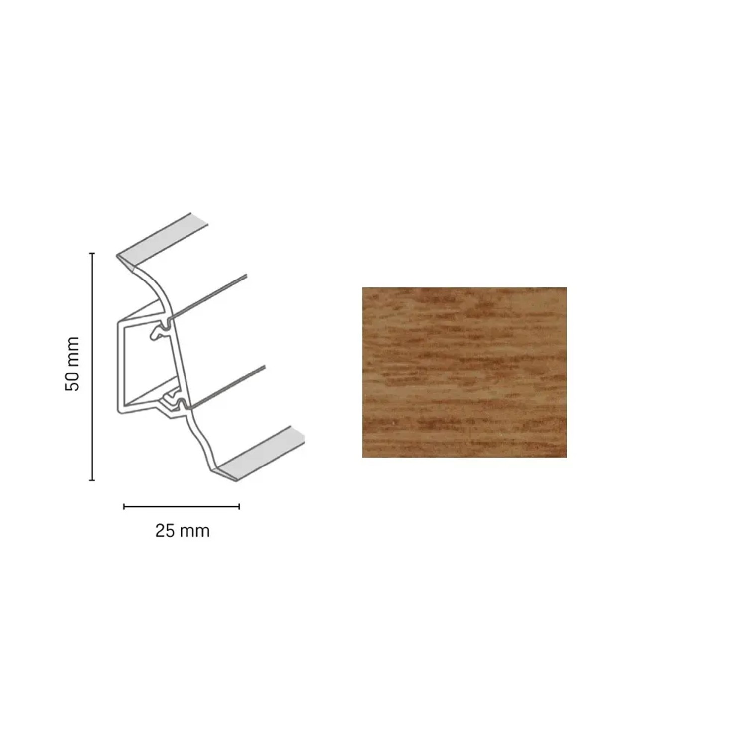E-shop Döllken Profiles Lišta SLK 50 2123 dub roma 50 x 25 x 2500 mm