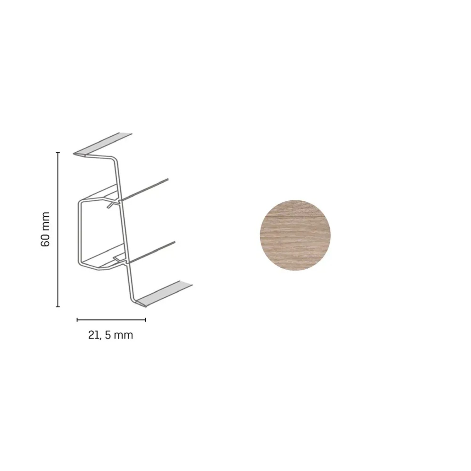 E-shop Döllken Profiles Lišta Q SLK 60 3040 dub wasabi 60 x 21,5 x 2500 mm
