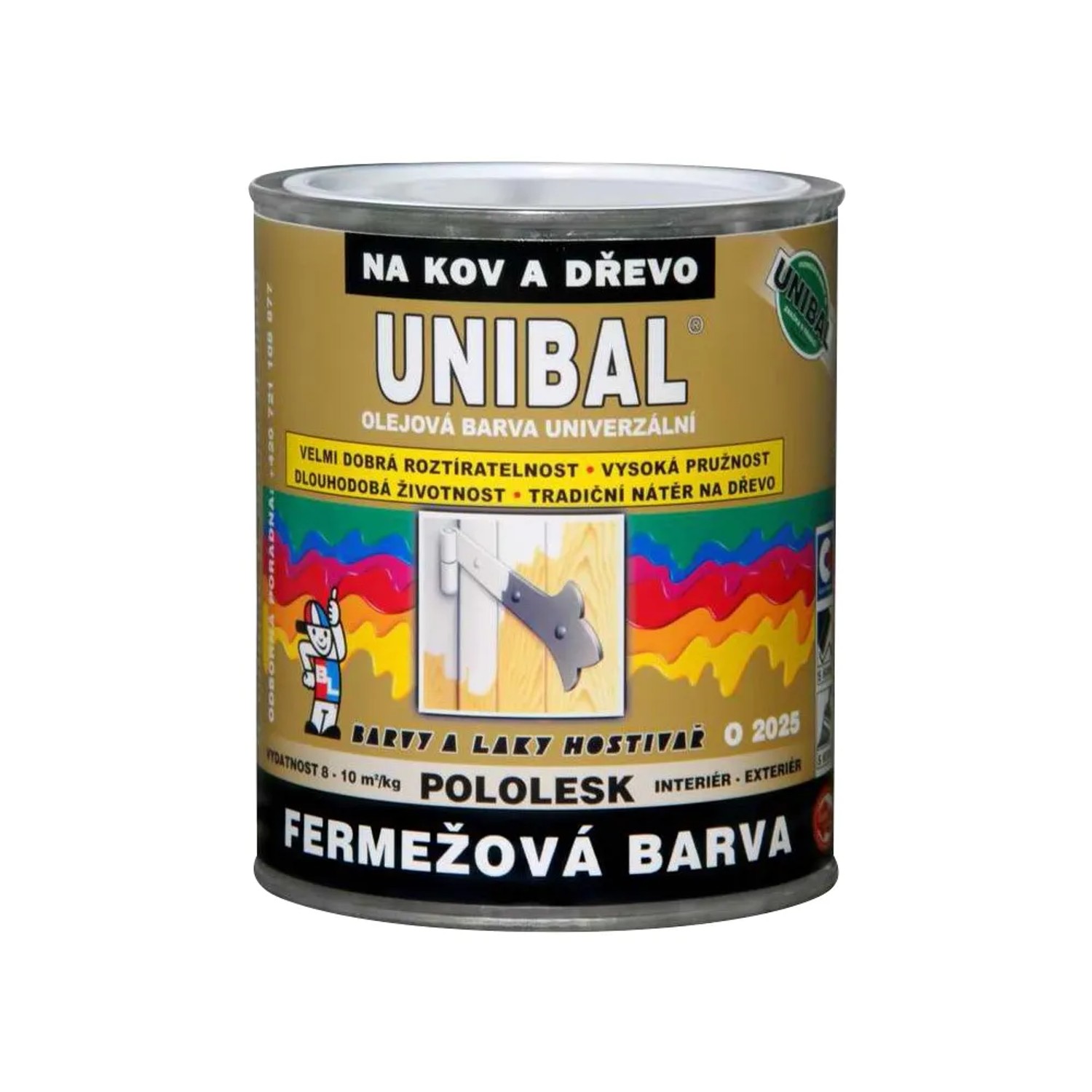 E-shop Unibal Fermežová farba na drevo a kov biela 1 kg