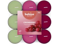 Bolsius Vonné čajové sviečky Cranberry, 3 farby, 18 ks