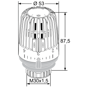 HEIMEIER Termostatická hlavica biela K6000-09.500