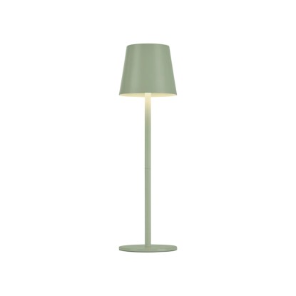 Zelená LED akumulátorová stolná lampa Euria od Just Light, výška 37 cm, pre vnútorné aj vonkajšie použitie.