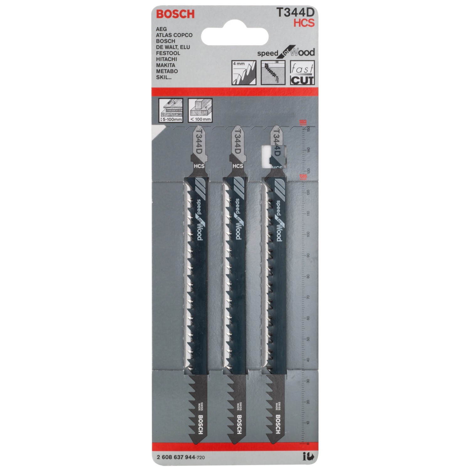 E-shop Bosch Pílový list so striedavým ozubením T 344 D Speed for Wood 152 mm, 3 ks