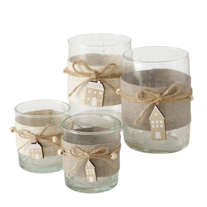 Boltze Home Svietnik na čajovú sviečku Nordy, 2 varianty, 2 ks