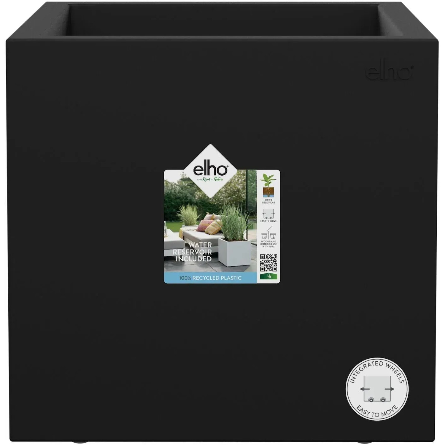 E-shop elho Kvetináč Vivo Next Quadrat čierny, 30 x 29 x 30 cm