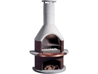 Buschbeck Záhradný grilovací krb Rondo, hnedá/biela, 115 x 70 x 208 cm