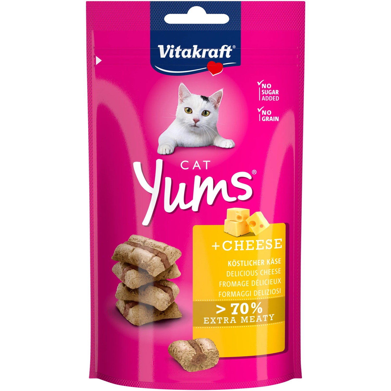 E-shop Vitakraft Doplnkové krmivo pre mačky Cat Yums syr, 40 g