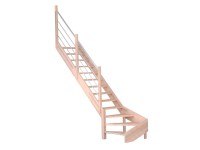 StarWood Schody Mykonos Pro bukové ľavé 80cm otvorené drev. nerez. zábradlie StarWood Schody Mykonos Pro bukové ľavé 80cm otvorené drev. nerez. zábradlie