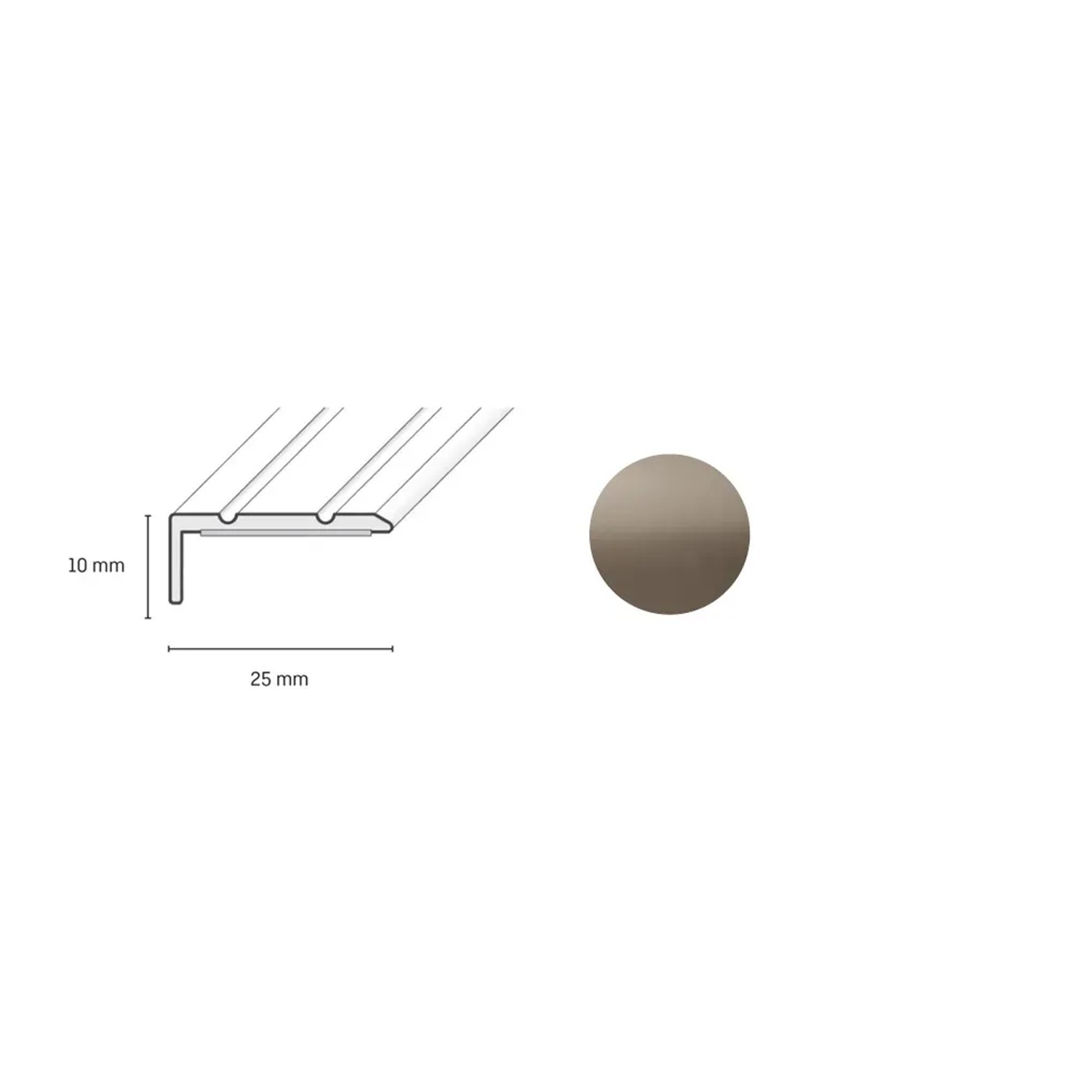 E-shop Döllken Profiles Schodová hrana DP 31 S samolepiaca 25 x 10 x 1800 mm, champagne