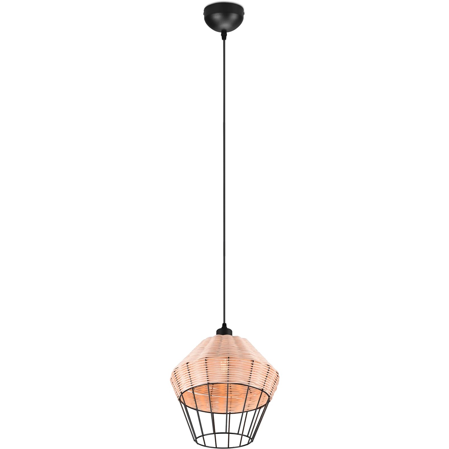 E-shop REALITY Závesné svietidlo BORKA prírodné 1 x E27 max. 40 W, pr. 30 x 150 cm