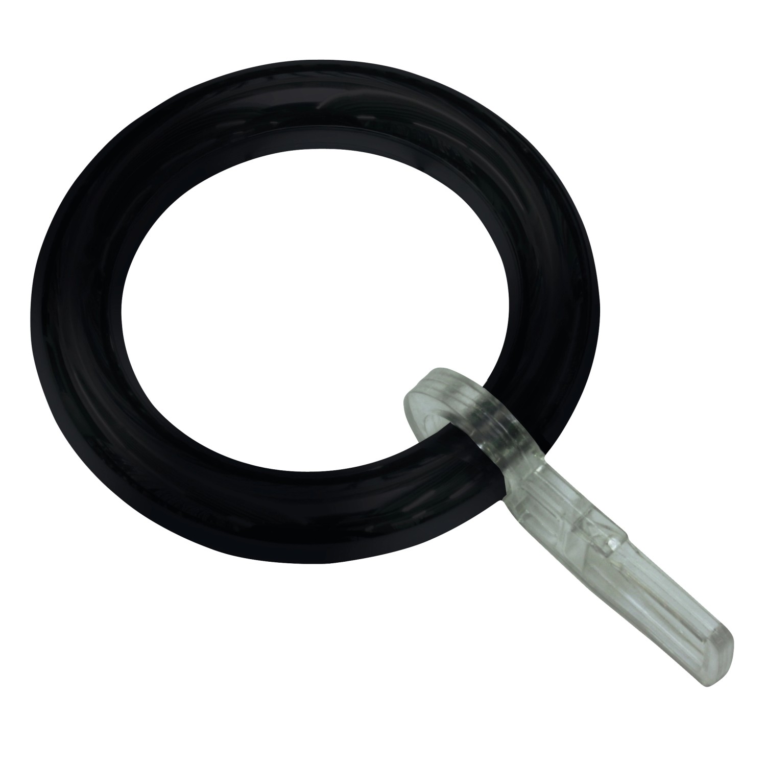 E-shop Gardinia Krúžky na záclony vr. háčika plastové čierne pr. 37 mm