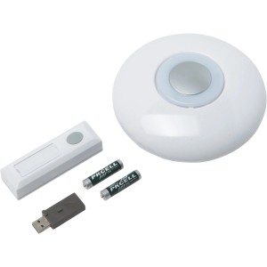 Sada OBI bezdrôtového zvončeka s USB a batériami, biela farba, dosah 200 m.