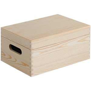 Kesper univerzálny box z borovice s vekom, 27,6 l, úložný box s držadlami.