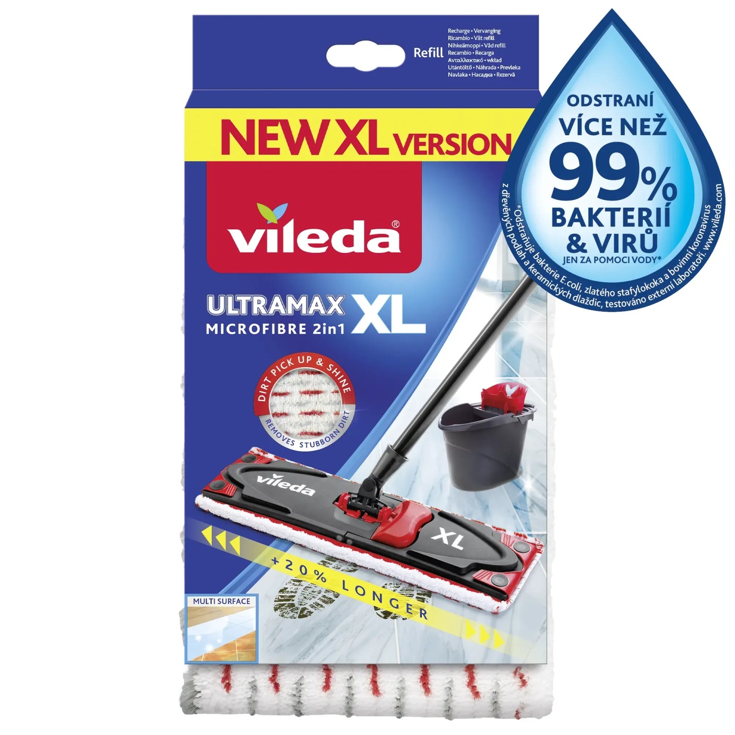 E-shop Vileda Náhradný návlek na mop Ultramax XL Microfibre 2v1, 1 ks