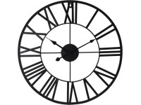 Koopman Kovové nástenné hodiny rímske číslice, čierna, pr. 47 x 4 mm