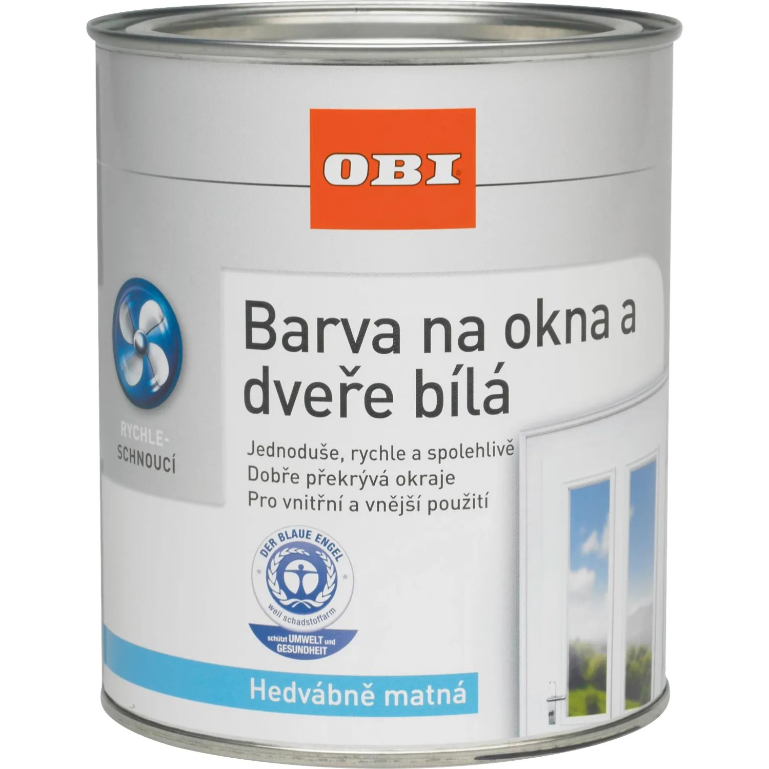 E-shop OBI Farba na okná a dvere hodvábne matná biela 375 ml