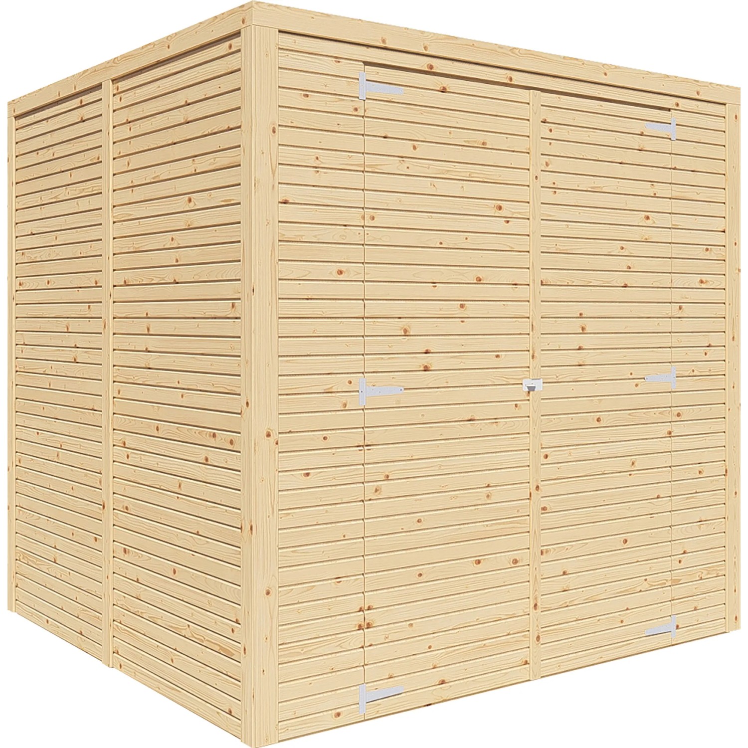 E-shop Bertilo Drevený domček na náradie Box 3, prírodný, 208 x 202 cm
