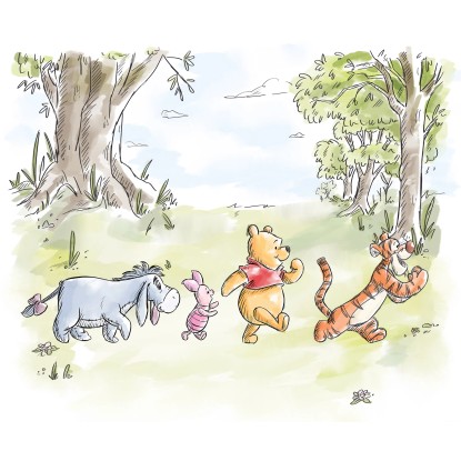Komar Vliesová fototapeta Disney Winnie Pooh Walk Together 300 x 250 cm