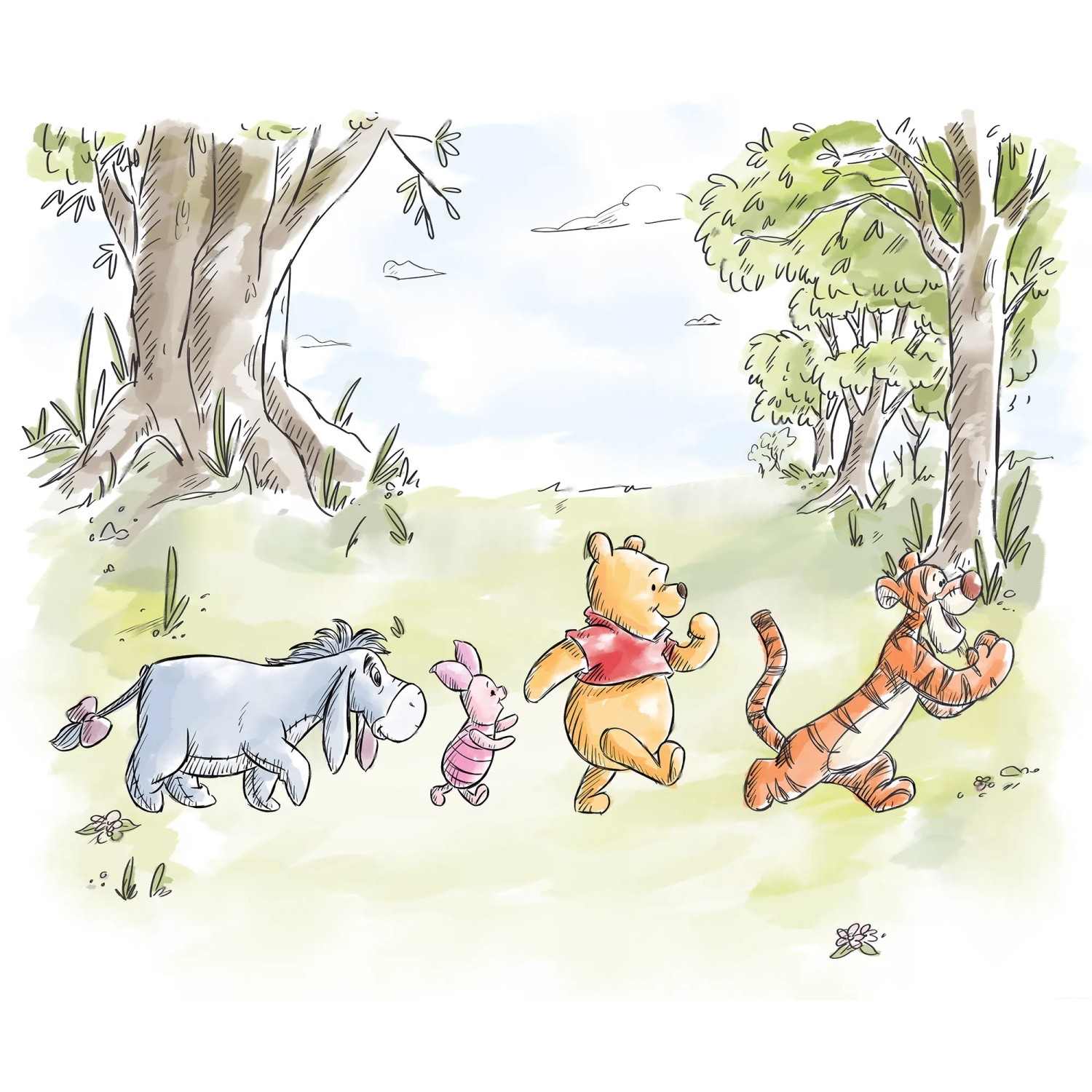 E-shop Komar Vliesová fototapeta Disney Winnie Pooh Walk Together 300 x 250 cm