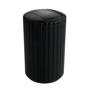 Čierny výklopný odpadkový kôš Allstar Minas, 3 litre, do kúpeľne a kuchyne.