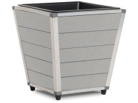 Kvetinový truhlík kónický s vyberateľnou plast. vložkou, sivý, 28 x 27 x 27 cm