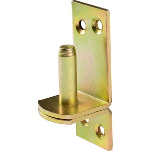 Žlto pozinkovaný skrutkovací záves D1, 80x30 mm, čap Ø 10 mm, na upevnenie bránových pántov.