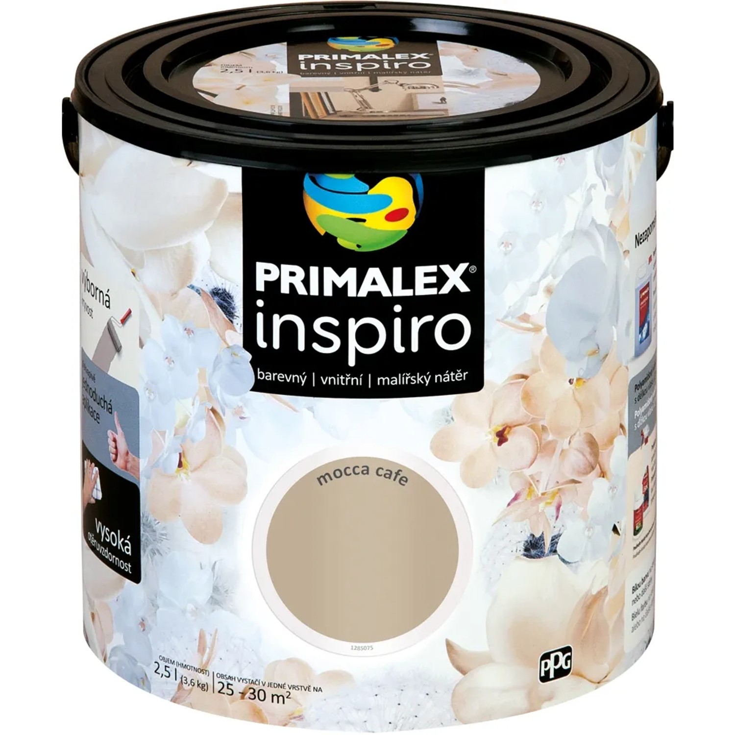 E-shop PRIMALEX Farebný vnútorný maliarsky náter Inspiro mocca cafe 2,5 l