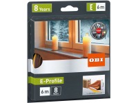 OBI Gumové tesnenie okien a dverí E-profil, hnedá, 6 m x 9 mm x 4 mm