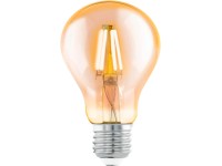 EGLO LED žiarovka s filamentmi, jantárová, E27, 4 W, 350 lm, 2200 K, pr. 7,5 cm