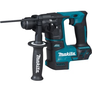 Akumulátorové vŕtacie kladivo Makita 18V DHR171Z Solo, modro-čierne, s prídavnou rukoväťou.