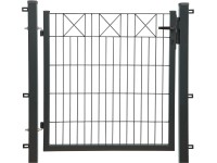 Dekoračná jednokrídlová bránka, rad polí X, antracitová 100 x 100 cm