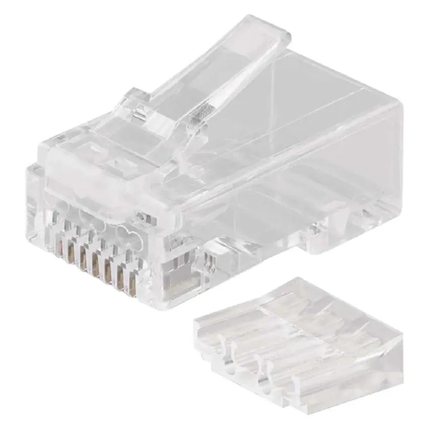 E-shop EMOS Konektor RJ45 pre UTB kábel (drát), CAT6, transparentná, 20 ks