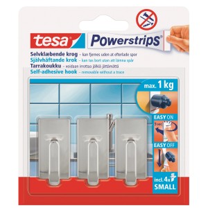 Tesa Powerstrips lepiace háčiky, balenie 4 ks, pre ľahké predmety do 1 kg.