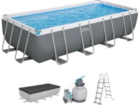 Bestway Frame Pool pieskový filter 549 x 274 x 122 cm šedý štvorcový