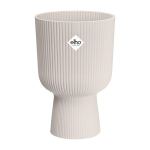 Kvetináč Elho Vibes Fold Coupe, Ø 30 cm, ľanovo biela, rebrovaná štruktúra.